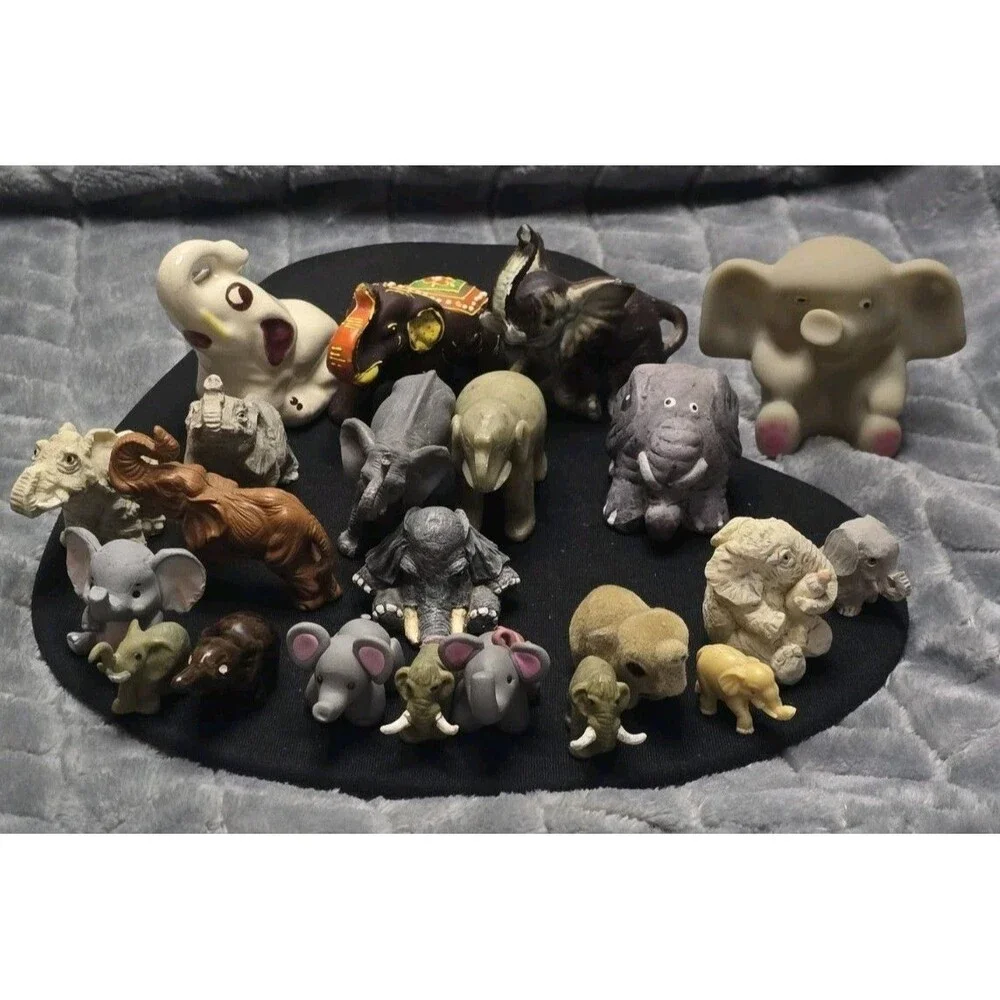 Lot Of 22 Miniature Elephant Figurines  .5-2